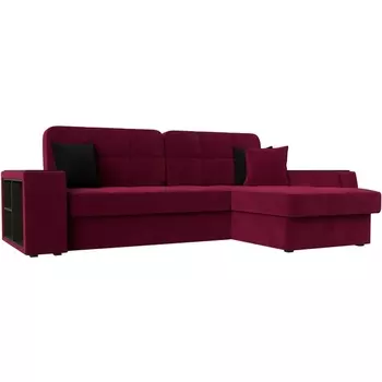 Угловой диван Брюссель правый (микровельвет бордовый) Лига Диванов 110658