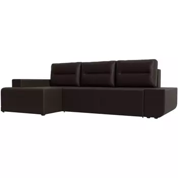 Угловой диван Чикаго левый (экокожа коричневая) Лига Диванов 110765L