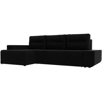 Угловой диван Чикаго левый (микровельвет черный) Лига Диванов 110753L