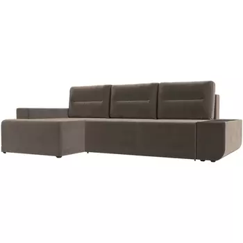 Угловой диван Чикаго левый (велюр коричневый) Лига Диванов 110730L