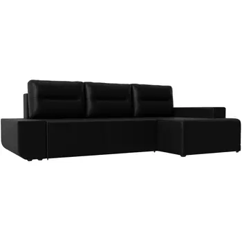 Угловой диван Чикаго правый (экокожа черная) Лига Диванов 110769