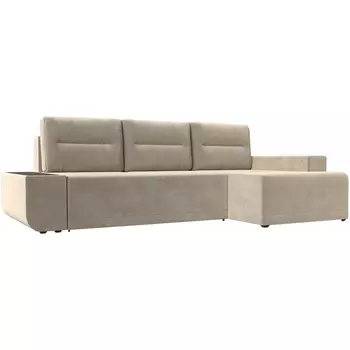 Угловой диван Чикаго правый (микровельвет бежевый) Лига Диванов 110744