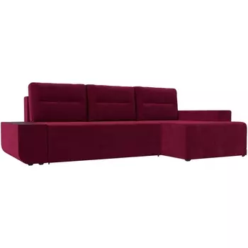 Угловой диван Чикаго правый (микровельвет бордовый) Лига Диванов 110761
