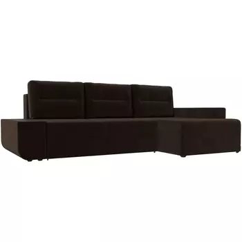 Угловой диван Чикаго правый (микровельвет коричневый) Лига Диванов 110747