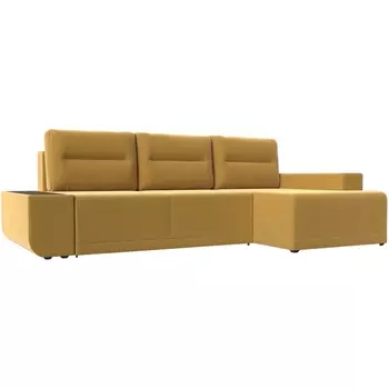 Угловой диван Чикаго правый (Микровельвет Желный) Лига Диванов 110755