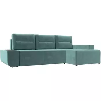 Угловой диван Чикаго правый (Велюр бирюзовый) Лига Диванов 110738