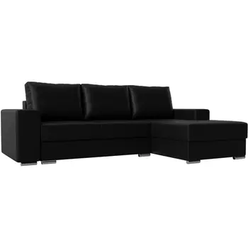 Угловой диван Дрезден правый (экокожа черная) Лига Диванов 111811