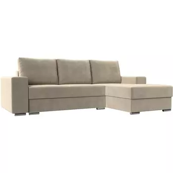 Угловой диван Дрезден правый (микровельвет бежевый) Лига Диванов 111794