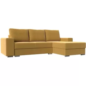 Угловой диван Дрезден правый (микровельвет желтый) Лига Диванов 111796