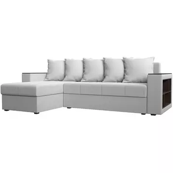 Угловой диван Дубай Лайт левый угол (Экокожа белый) Лига Диванов 114199L