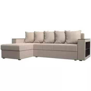 Угловой диван Дубай Лайт левый угол (Рогожка бежевый) Лига Диванов 114189L