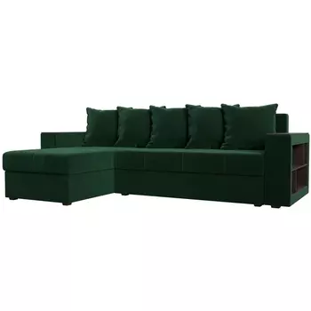 Угловой диван Дубай Лайт левый угол (Велюр зеленый) Лига Диванов 114150L
