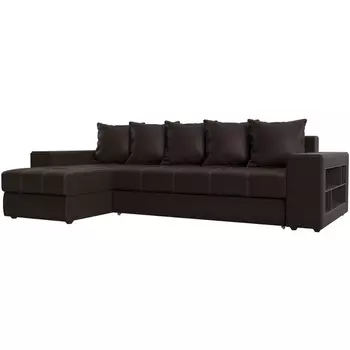 Угловой диван Дубай левый (экокожа коричневая) Лига Диванов 29101L