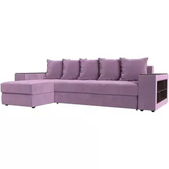 Угловой диван Дубай левый (микровельвет сиреневый) Лига Диванов 110478L