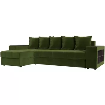 Угловой диван Дубай левый (микровельвет зеленый) Лига Диванов 110481L