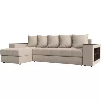 Угловой диван Дубай левый (рогожка бежевая) Лига Диванов 110485L