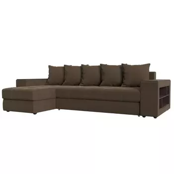 Угловой диван Дубай левый (рогожка коричневая) Лига Диванов 110486L