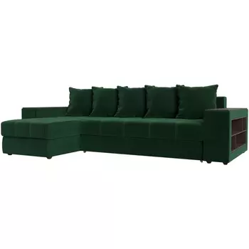 Угловой диван Дубай левый (велюр зеленый) Лига Диванов 110466L