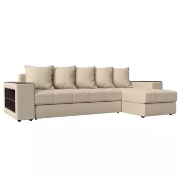 Угловой диван Дубай правый (экокожа бежевая) Лига Диванов 29099