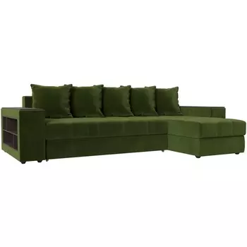 Угловой диван Дубай правый (микровельвет зеленый) Лига Диванов 110481