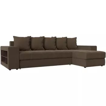 Угловой диван Дубай правый (рогожка коричневая) Лига Диванов 110486