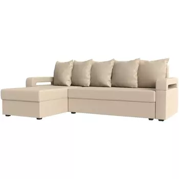 Угловой диван Гермес лайт левый (экокожа бежевая) Лига Диванов 112731L