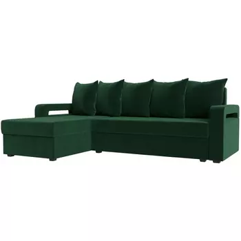 Угловой диван Гермес лайт левый (велюр зеленый) Лига Диванов 112712L