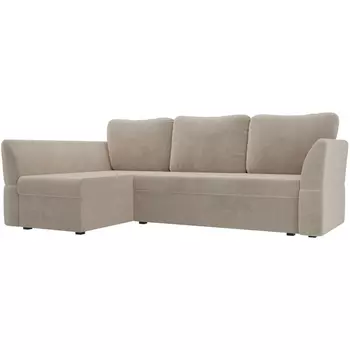 Угловой диван Гесен левый (велюр бежевый) Лига Диванов 106794L