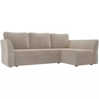 Угловой диван Гесен правый (велюр бежевый) Лига Диванов 106794