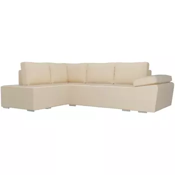 Угловой диван Хьюго левый угол (Экокожа бежевый) Лига Диванов 101266L