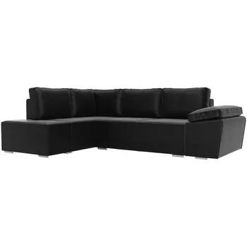 Угловой диван Хьюго левый угол (Экокожа черный) Лига Диванов 101271L