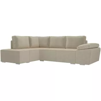 Угловой диван Хьюго левый угол (Микровельвет бежевый) Лига Диванов 101250L