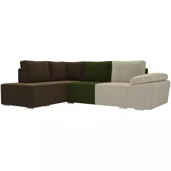 Угловой диван Хьюго левый угол (Микровельвет бежевый) Лига Диванов 101251L