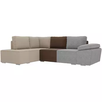 Угловой диван Хьюго левый угол (Рогожка бежевый) Лига Диванов 101261L