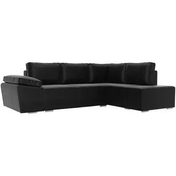 Угловой диван Хьюго правый угол (Экокожа черный) Лига Диванов 101271