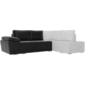 Угловой диван Хьюго правый угол (Экокожа черный) Лига Диванов 101272