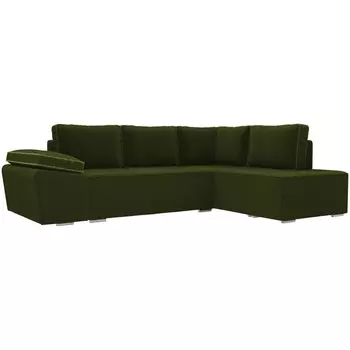 Угловой диван Хьюго правый угол (Микровельвет зеленый) Лига Диванов 101253