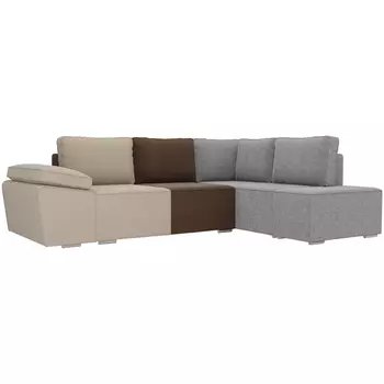 Угловой диван Хьюго правый угол (Рогожка бежевый) Лига Диванов 101261