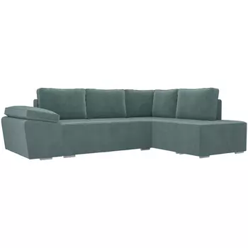 Угловой диван Хьюго правый угол (Велюр бирюзовый) Лига Диванов 101242