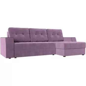 Угловой диван Эмир БС правый (микровельвет сиреневый) Лига Диванов 110426