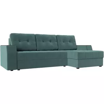 Угловой диван Эмир БС правый (Велюр бирюзовый) Лига Диванов 110446