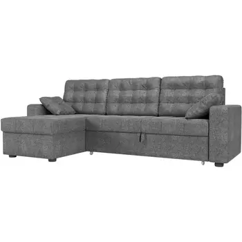 Угловой диван Камелот левый (рогожка серая) Лига Диванов 28986L