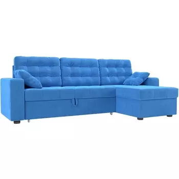 Угловой диван Камелот правый (велюр голубой) Лига Диванов 109762
