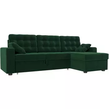 Угловой диван Камелот правый (велюр зеленый) Лига Диванов 109758