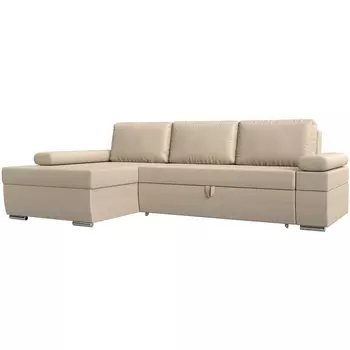 Угловой диван Канкун левый угол (Экокожа/Бежевый) Лига Диванов 118241L