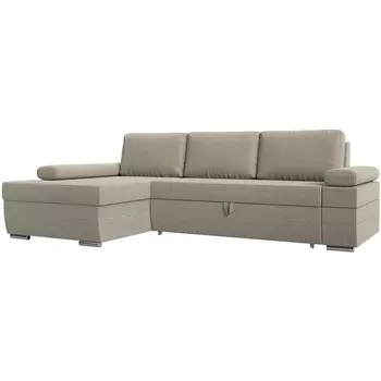 Угловой диван Канкун левый угол (Рогожка/Бежевый) Лига Диванов 118234L