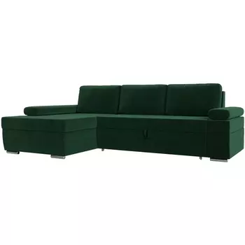 Угловой диван Канкун левый угол (Велюр/Зеленый) Лига Диванов 118197L