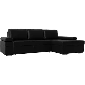 Угловой диван Канкун правый угол (Экокожа/Черный) Лига Диванов 118247