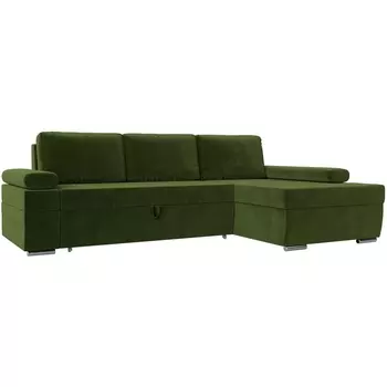 Угловой диван Канкун правый угол (Микровельвет/Зеленый) Лига Диванов 118214