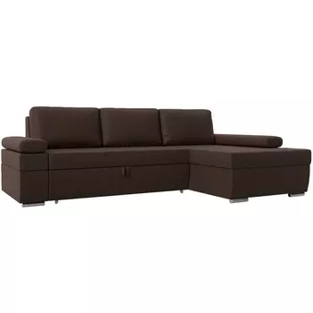 Угловой диван Канкун правый угол (Рогожка/Коричневый) Лига Диванов 118231